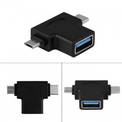 Adptador 2-in-1 usb 3.1 Type c Micro usb Male to usb 3.0 Type A Female otg